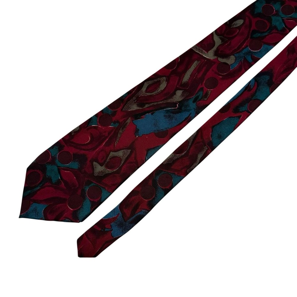 Zylos George Machado Tie Patterned Italian‎ Silk Tie Made In USA